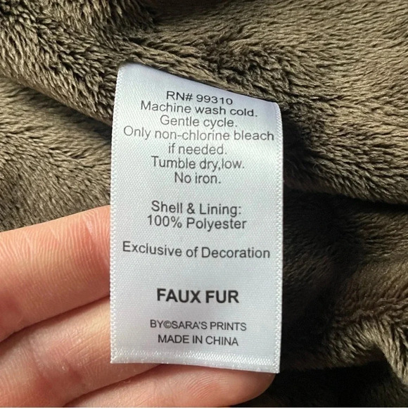 Widgeon cheetah animal print faux fur coat zip super soft brown 4 - Picture 4 of 8